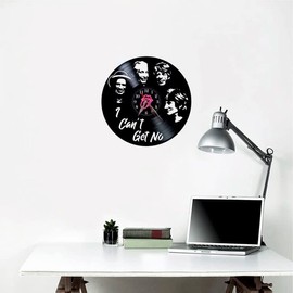 Vinyl Record Clock Vinywoody Vinyl Wall Clock Silhouette of the British Group of Rock and Roll Rhythm and Blues