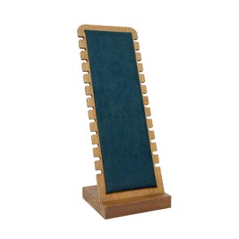 TANG SONG Walnut Color Bamboo Flannelette Soft Mat Multiple Necklace Display Stand Necklace Bracelets Chains Organizer Holder for Home (Green)