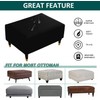 Aunite PU Leather Ottoman Cover,Waterproof Rectangle Footrest Covers,Stretch Soft Ottoman