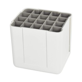 Deflecto Interlocking Marker Organizer, Desk and Craft Organizer, Stores up to 20 Markers, White, 4 1/4"W x 4"H x 4 3/8"D (29123CR)