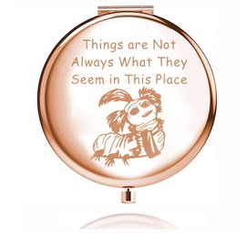 FEELMEM The Worm Inspired Gifts Things are Not Always What They Seem in This Place Compact Mirror Worm Quote Makeup Mirror Friendship Gift (Things are-Mirror)