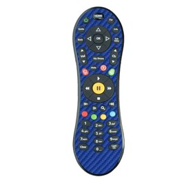 Blue Carbon Fibre Vinyl Skin Sticker for Virgin Media TiVo V6 TV remote control