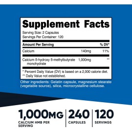 Hmb (beta-hidroxi Beta-metilbutirato) (240 Cáps)-sup Deporte Sabor Sin sabor