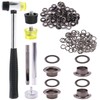 Keadic 200pcs 6mm 1/4" Gun Black Eyelets with 3 Installation