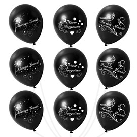 Memorial Remembrance Balloons 30 Pieces 12" Black Funeral Themed Memorial Decorations Funeral Helium Remembrance Release Balloons for Heavenly Celebrations, Anniversaries, Remembrance Events