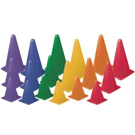 Palos Sports - Colored Cone Sets, Molded Plastic Cones, Lightweight and Easy to Stack, for Markers and Activities, School Equipment, Set of 6 (9 Inch)