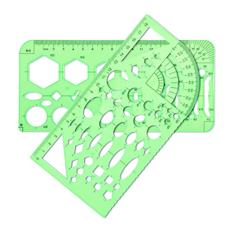 VOANZO 11 PCS Geometric Drawings Templates For Drawing Engineering Drafting
