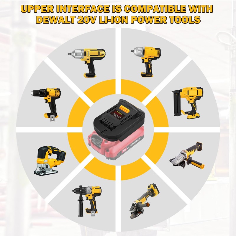 YNDZ Adapter Only Fits for DeWalt 20V MAX XR Cordless