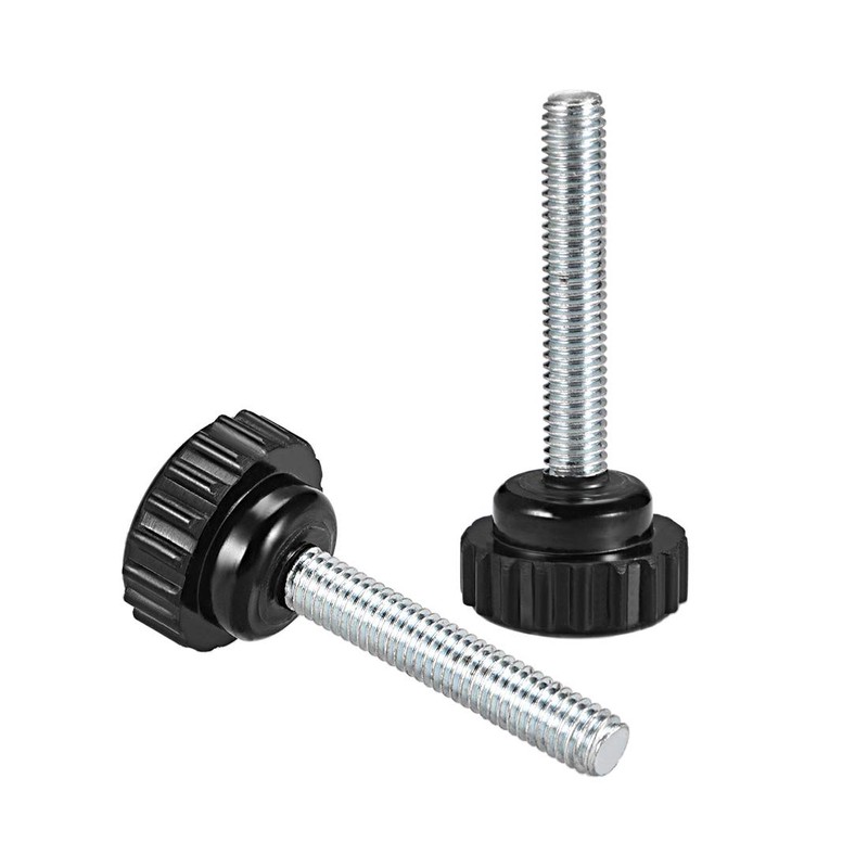 sourcing map M6 x 40mm Metric Male Thread Knurled Clamping