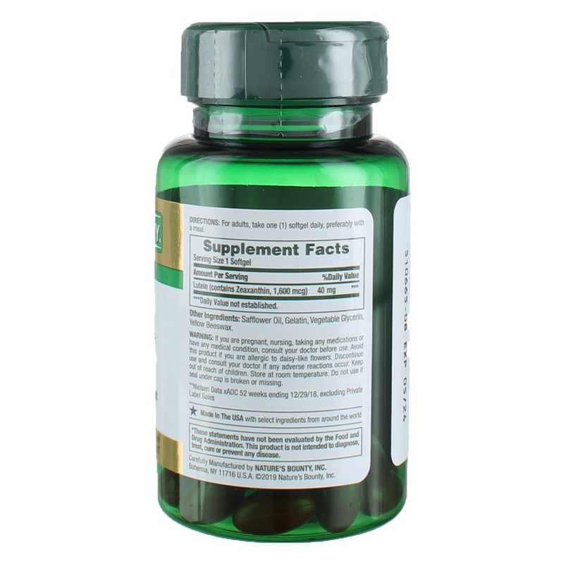Nature's Bounty Lutein 40 Mg, 30-Count, Pack of 4