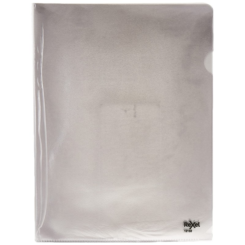 Rexel Nyrex Premium A4 Document Folder, Clear Embossed, 100mic, Cut