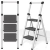 3 Step Ladder, DIAMONDFORGE Folding Step Stool with Wide Anti-Slip