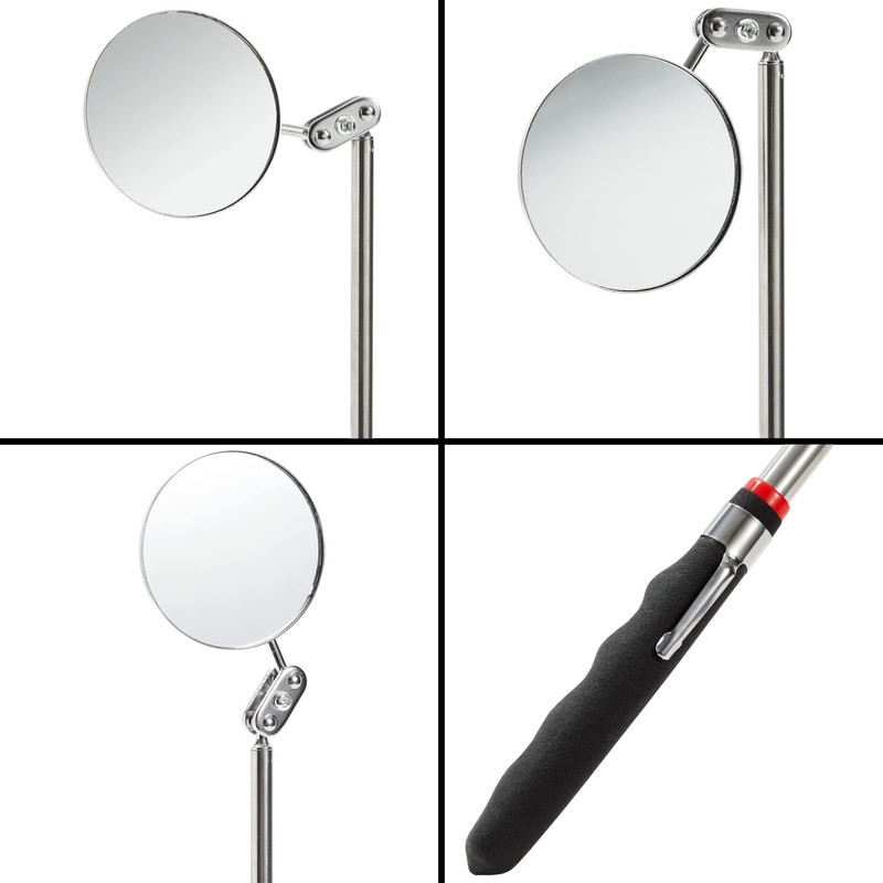 Juvale Inspection Mirror Tools - 2-Pack, 2 in Round Heads