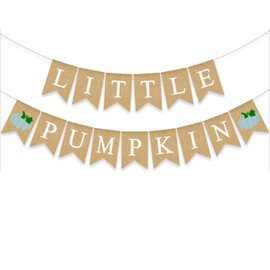 Gankbite Pumpkin Burlap Banner Baby Shower Garland Blue Pumpkin Decoration Rustic Bunting Sign