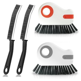 Garegce 4PCS Multifunctional Crevice Cleaning Brush, Hard Bristle Magic Brushes for Small Spaces, Home Kitchen Bathroom Groove Gap Window Door Track Tile Crevice Cleaning