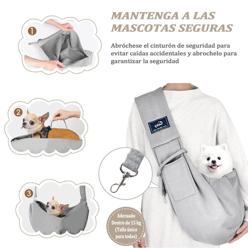 RVFRGRD Cangurera Mochila para Llevar Perro Manos Libres con Correa