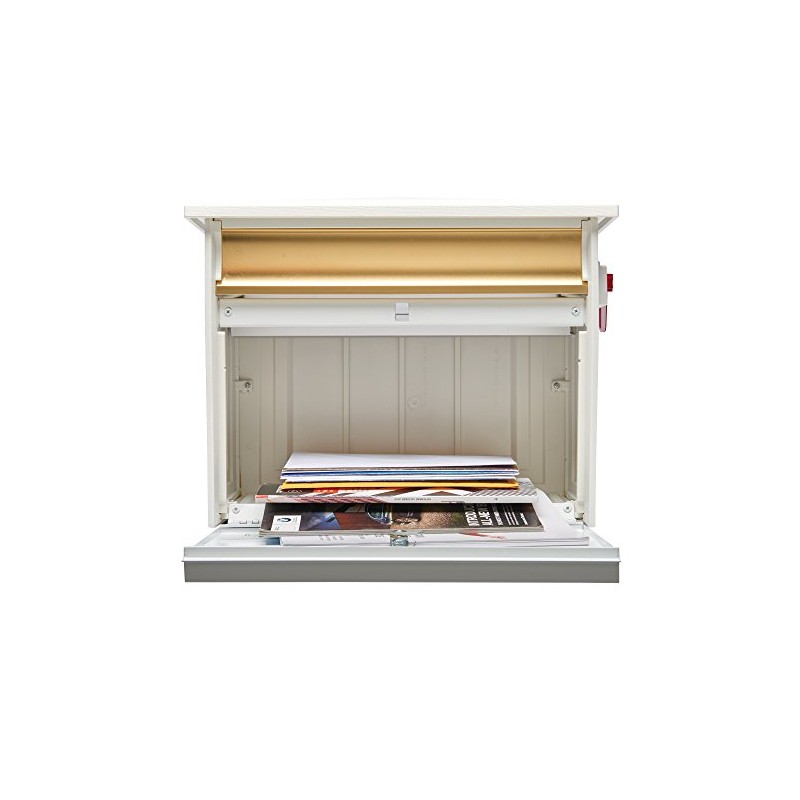 Gibraltar Mailboxes Mailsafe Medium Capacity Aluminum White, Wall-Mount Mailbox, MSK0000W