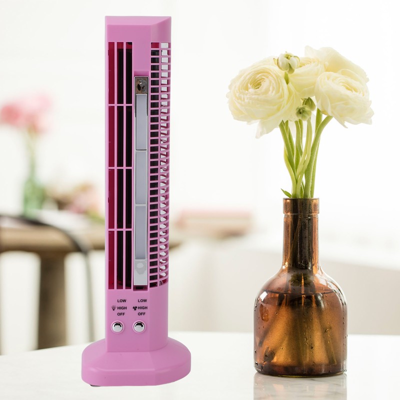 Mini Desktop Tower Fan Bladeless Portable Fan with Light for