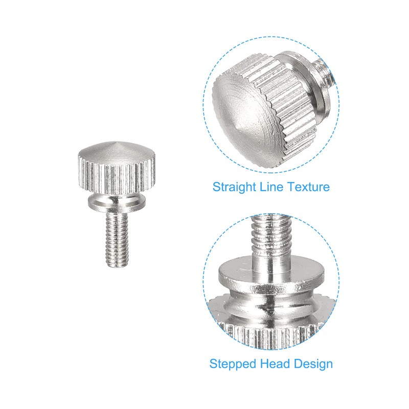sourcing map Knurled Thumb Screws, M3x8mm Brass Shoulder Bolts Grip