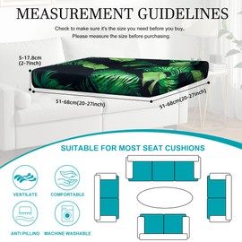 12Pcs Stretch Patio Cushion Covers Outdoor Cushion Covers,for Outdoor Couch Cushion Covers Replacement,Outdoor Sofa Covers Patio Slipcovers Couch Cover,Washable Furniture Cover (Summer,Cover Only)