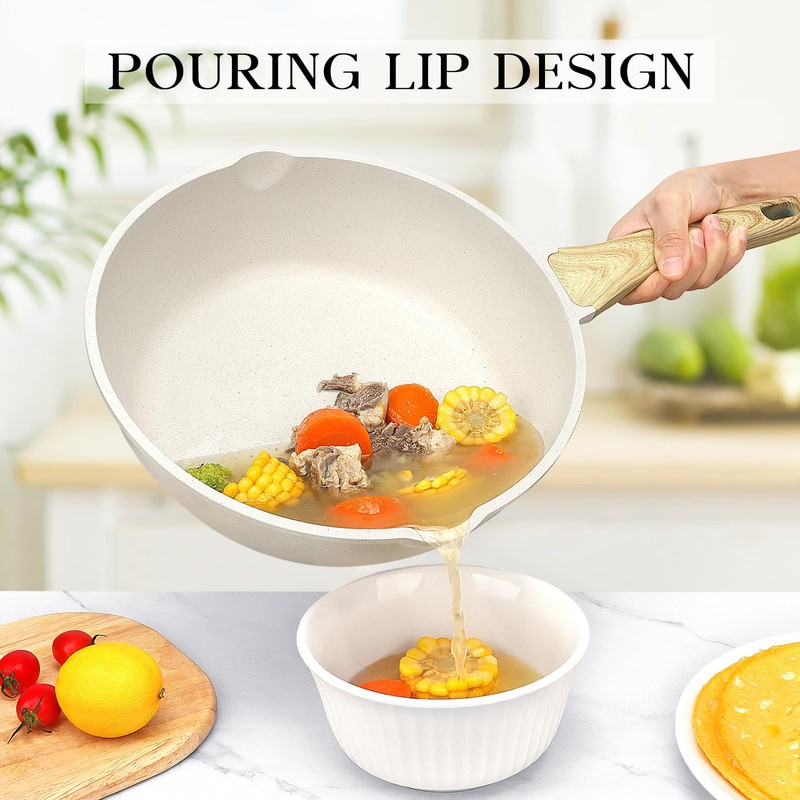 GiPP Nonstick Deep Frying Pan Skillet, 9.5" Saute Pan with
