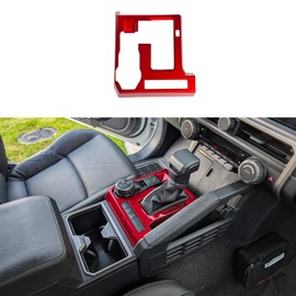 BORUIEN for Toyota Tacoma 2024 2025 and 4Runner 2025 Interior Accessories Center Console ABS Wheel Cover Decor Trim for 2011-2017 Wrangler JK Unlimited (Dark Red, Shift Panel Cover)