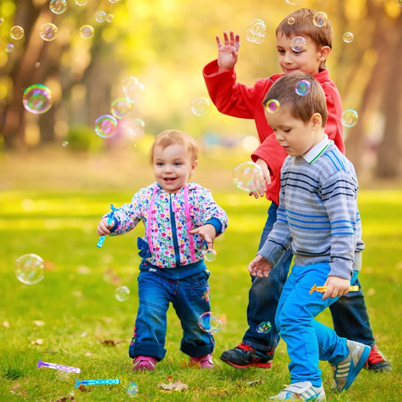 JOFONY Bubbles For Kids, 20PCS Dinosaur Bubble Tubes with Wand