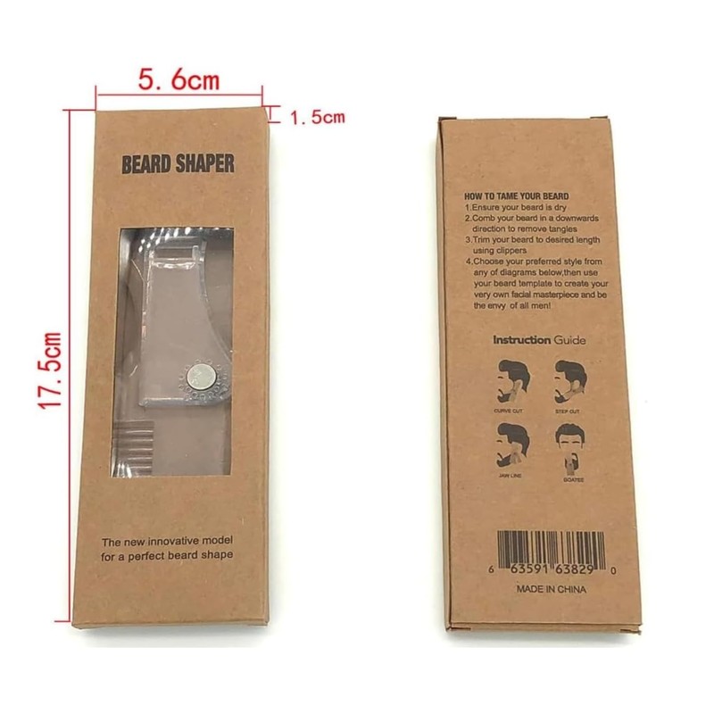 Beard Stencils with Comb and Ruler for Goatee, Sideburns, Neckline,