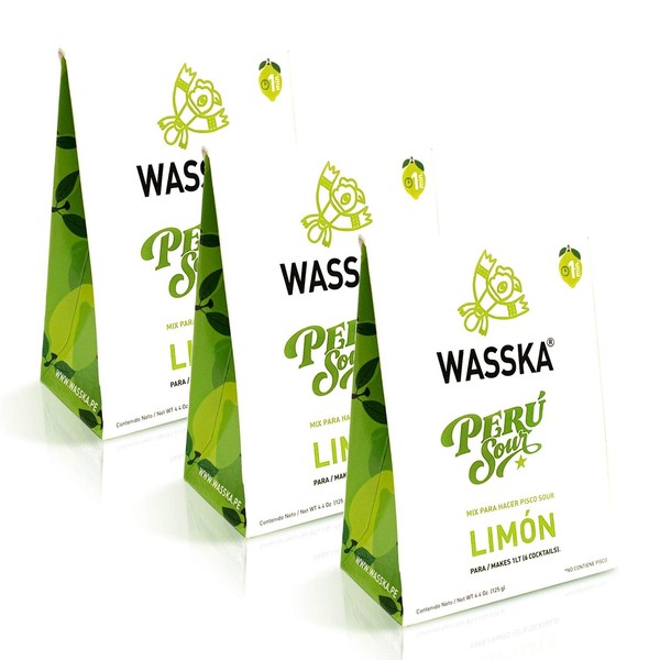 Wasska Peruvian Pisco Sour Mix - Limon - 4.4 oz (3-Pack)