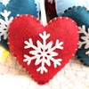 Christmas Ornament Set - Set of 6 Felt Heart Ornaments