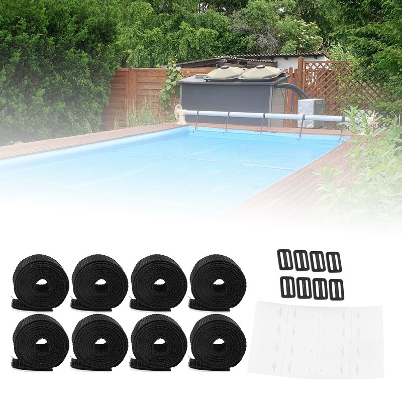 8 Sets Swimming Pool Roller Strap Solar Cover Reel Attachment