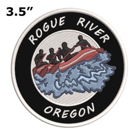 Rogue River, Oregon White Water Rafting Embroidered Premium Patch DIY Iron-on or Sew-on Decorative Badge Emblem Vacation Souvenir Travel Gear Clothes Appliques