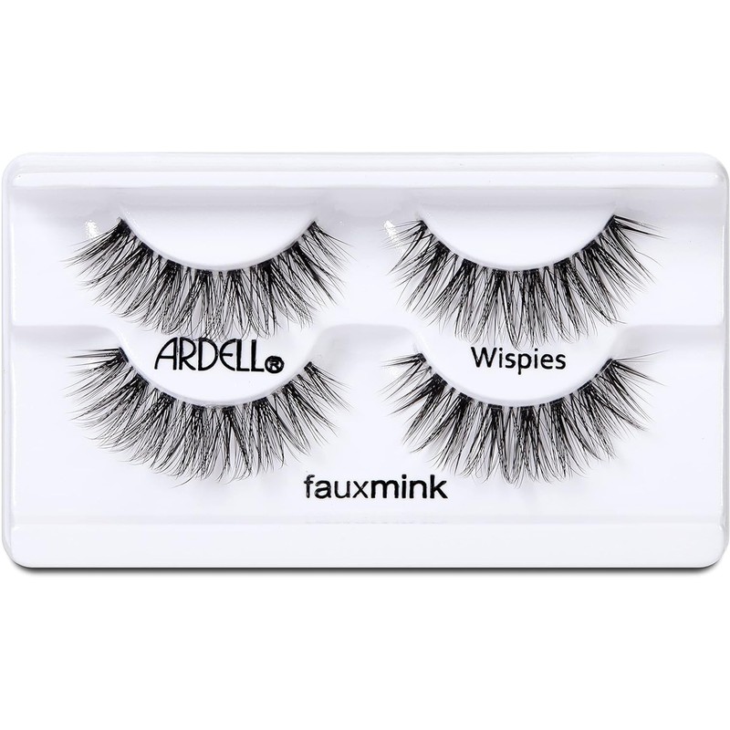 Ardell Faux Mink Wispies False Eyelashes, Light Volume, Short Length,