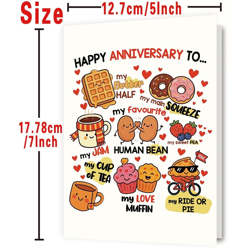 Asmallgf Cute Anniversary Card Gifts for Women Men Him Her