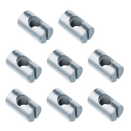 TERF® M6 X 16mm Cross Dowel Barrel Nuts M6 (6mm) X 16mm Furniture Barrel Nut Slotted Drive Dowels Bolts Nuts For Furniture Bed Cot Chairs Crib and Multi Purpose Use - Pack of 8
