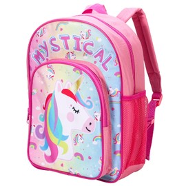 William Lamb Unicorn Pink Kids Childrens Premium Backpack School Rucksack Travel Bag Boys Girls with side mesh pocket and front zipped pocket