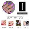 MISUD Press on Nails Long Square Fake Nails Glossy Glue