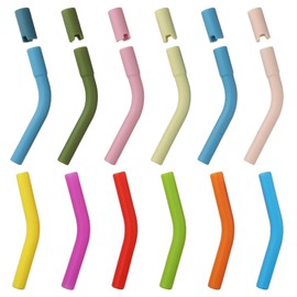 12pcs Silicone Straw Tips, Reusable, Soft and Odorless, Elbow Design, Suitable for Metal, Glass, Bamboo and Plastic Straws with an Outer Diameter of 8 Mm/5/16 Inches