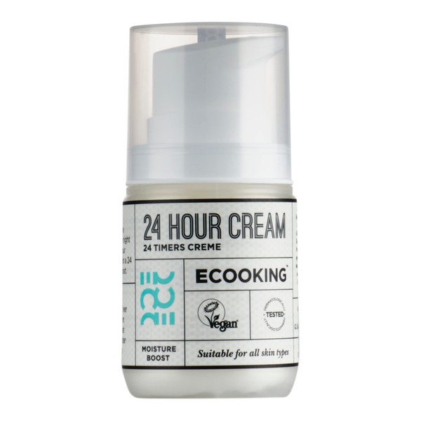 Ecooking 24-Hour Cream 50ml - All-in-One Face Moisturising Cream, Hyaluronic Acid Face Cream, Enriched with Almond Oil, Vitamin E and Shea Butter for Long Lasting Moisture