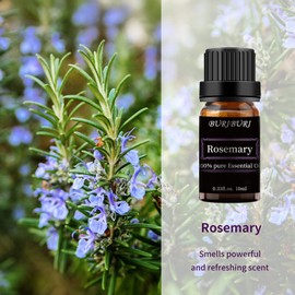 BURIBURI Rosemary Essential Oil 100% Pure, Undiluted, Natural, Organic Aromatherapy Rosemary Oil Essential Oils 10ML