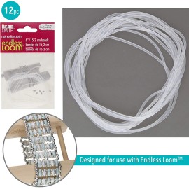 The Beadsmith Endless Loom Bands, 6" Diameter, Pack of 12, Clear Color, Use With Endless Loom
