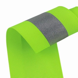 JINBING Silver Sew On Reflective Tape for Clothing Safety Fabric Webbing Trim Strip Green 2" x 33ft