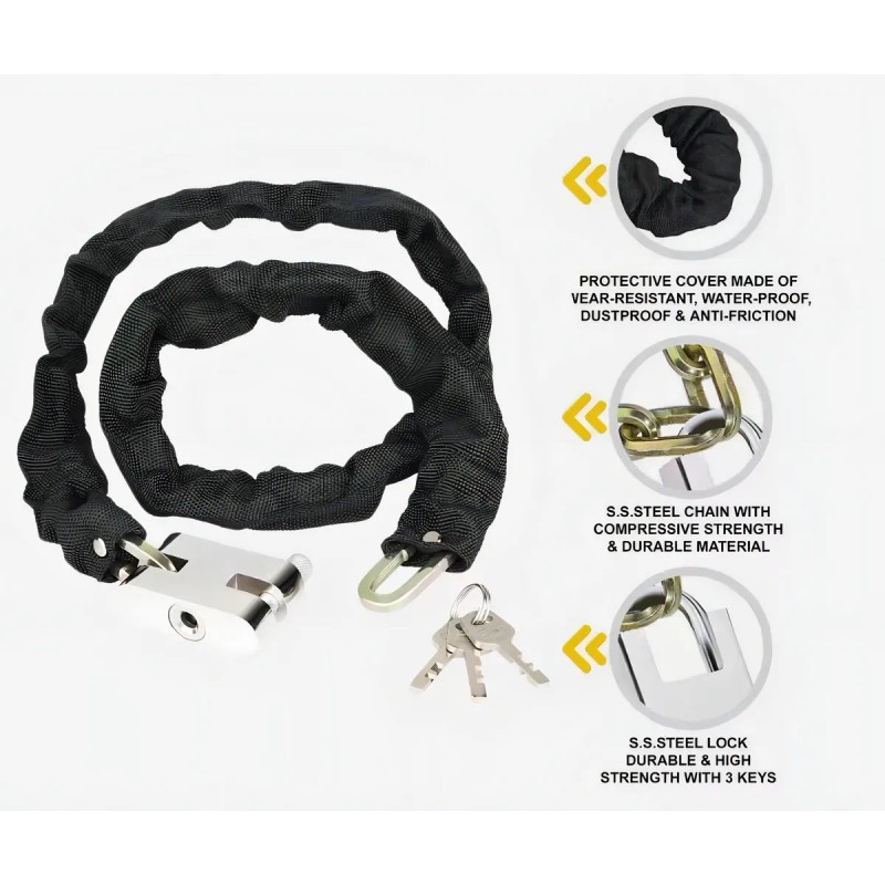 1.2 M Candado De Cadena Antirrobo Para Bicicleta Y Moto