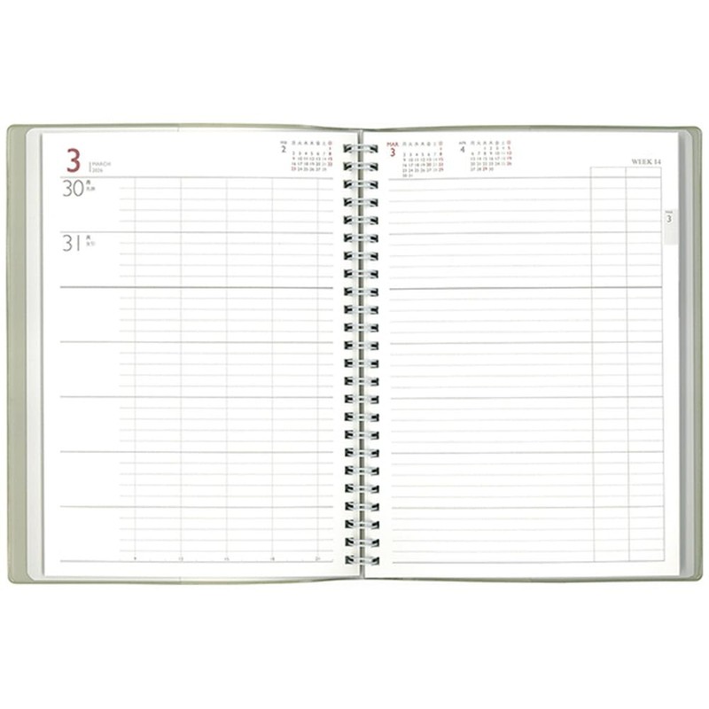 Museum 2026 A5 Weekly Desk Planner, Monday, Gold No. 500