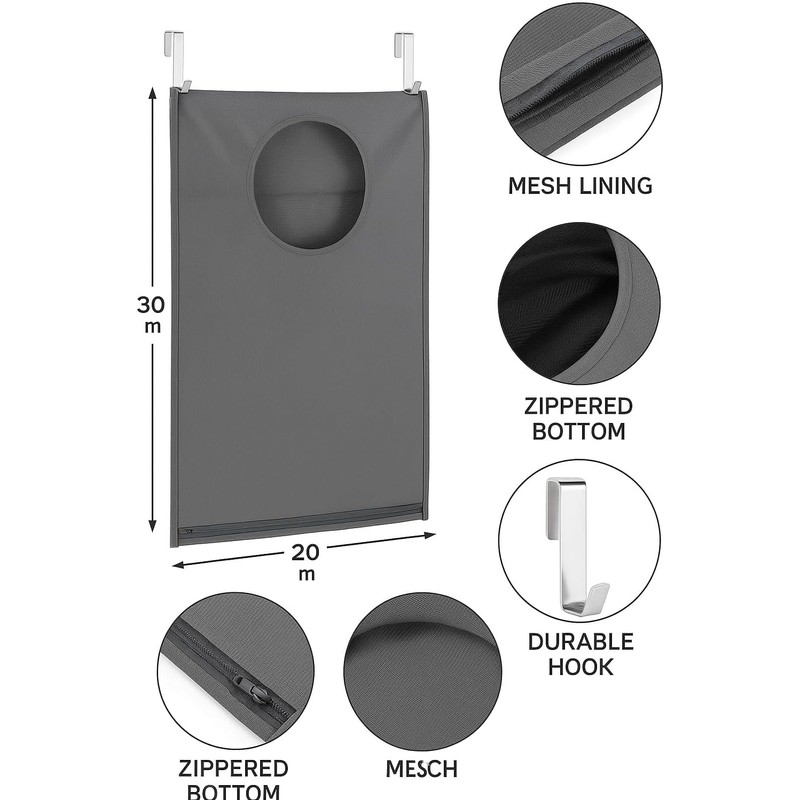 VERADOME Hanging Laundry Hamper Bag – Space-Saving Dirty Clothes Storage