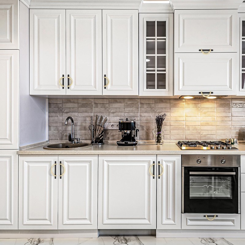 HOME EDIT Brushed Brass & Matte Black Cabinet Pulls, 5