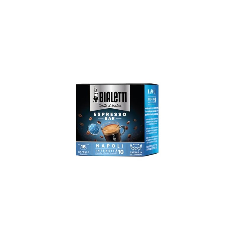 Bialetti 6822 Mini Express Espresso Capsules, Napoli, 16-pack