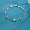 Infinity Anklet For Women 925 Sterling Silver Double Chain Love