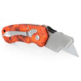 Olympia Tools Design Folding Utility Knife, Orange Camo