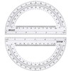 BOBOZHONG 180 Degree Protractor, 10PCS Plastic Protractor Geometry Goniometer, Clear